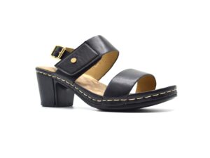 TTP Ladies Block Heel Sandal with Loop and Hook and Buckle Decor MJ9003