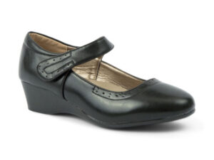 TTP Classic Ladies Wedge Heel Courts with Loop and Hook Strap 182-11