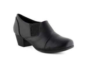 TTP Ladies Elasticated Slip-On Block Heel Courts CQA-16
