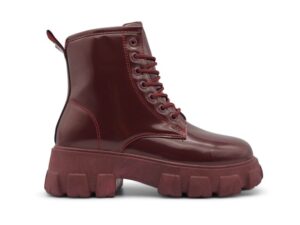TTP Women’s Lace-Up Combat Boot XB1601 with Patent Finish