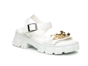 TTP Ladies Patent Platform Sandals with Ankle Strap DZW211008