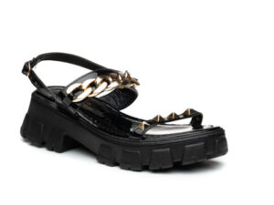 TTP Ladies Patent Platform Sandals with Decored Ankle Strap DZW211009