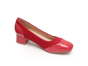 TTP Classic Patent Square Toe Slip on Brogue Courts JSF5