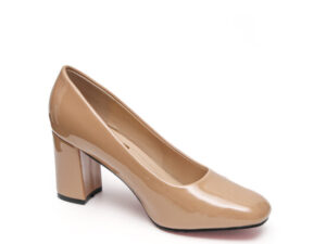 TTP Classic Patent Block Heel Slip on Courts JSF15