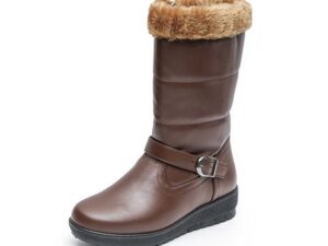TTP Lady’s Classic Polar Boot with Side Zipper and Ankle Strap Décor XB8503