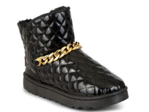 TTP Polar Ankle Boot with Patterned Stitching and Chain Decor PU208