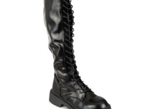 TTP Ladies Fashion Chunk Sole Lace-up Knee High Boot XB8307