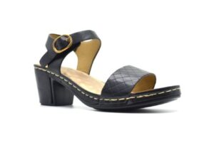 TTP Ladies Ankle Strap Block Heel Sandals with a Patterned Strap  MJ9005
