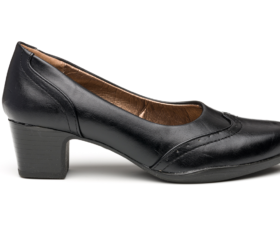 TTP Ladies Block Heel Square Toe Brogue Courts 6252-3