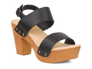 TTP Ladies Block Heel Platform Sandals with Ankle Strap XB23637