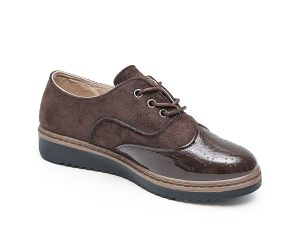 TTP Ladies Lace-Up Brogue with Patent Shoe Toe XB303-2