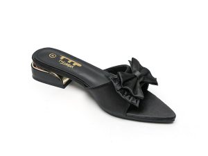 TTP Women Textile Slide Sandals with Bow Decor JSF62