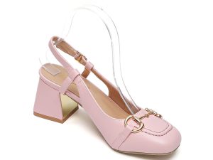 TTP – Fashion Flare Heels with Sling back and Link Decor JSF55