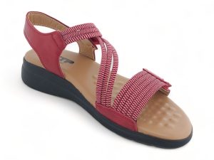 TTP Women Strappy Cushioned Sandal with Velcro Ankle Strap XB2308-2