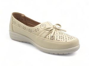 TTP Women Flatform Loafers with Flower Cut Out and Ribbon Decor XB5051