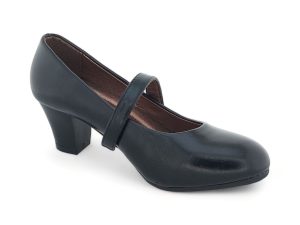 TTP Women Black PU Block Heel Courts PSL1125-11