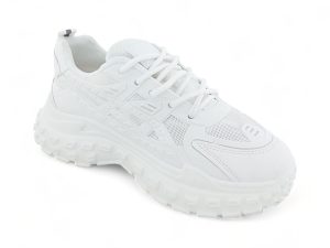 Women PU Pure White Platform Sneakers YZ22030